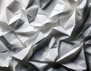 Obraz premium a close up view of crumpled white paper showcasing its intricate texture and folds the light creates beautiful shadows and highlights on the surface