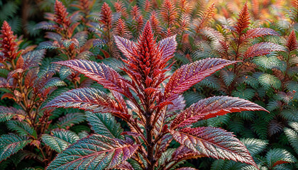 red and green leaves