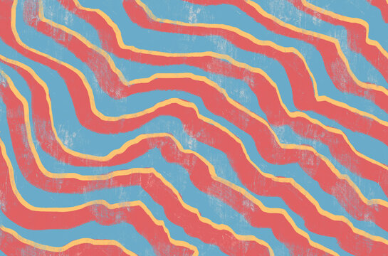 Abstract geometric wave pattern in vivid colors