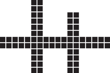 Geometric pattern of black pixels forming a cross shape on a white background eps file