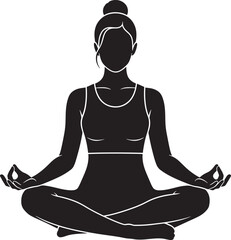 Silhouette of a Woman in Padmasana Meditation Pose