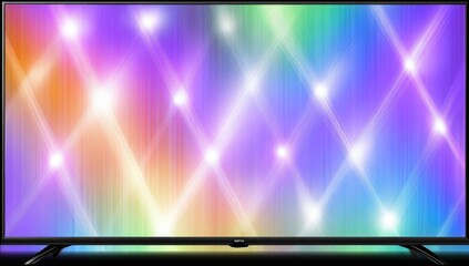 Flat-screen TV with vibrant, colorful lights