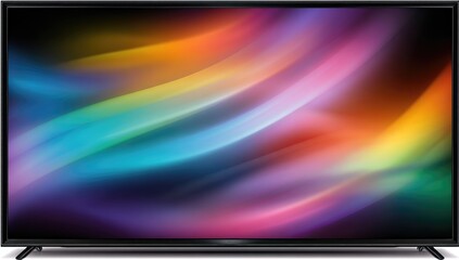 Flat-screen TV display with vibrant abstract colors