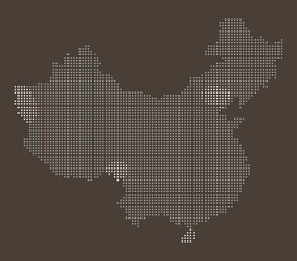 China Logistics and Supply Chain Map with Dotted Provincial Grid Nodes. China dotted map.