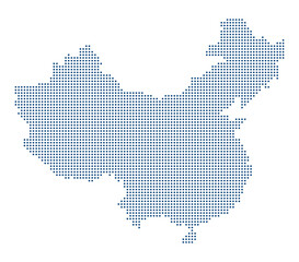 China Professional Dotted Map for Corporate Trade and Economic Analysis. China dotted map.