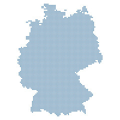 Germany Vector Map with Professional Dotted Borders for Federal Statistics. Germany dotted map.