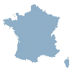 France Professional Dotted Vector Map for Corporate Strategy and EU Market Data. France dotted map.