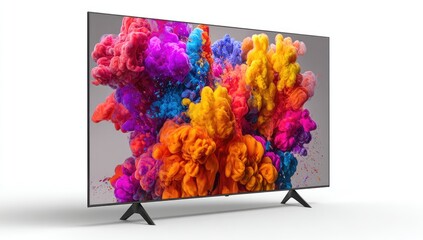 Modern TV, vibrant color explosion display