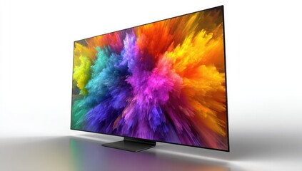 Modern TV with vibrant color explosion