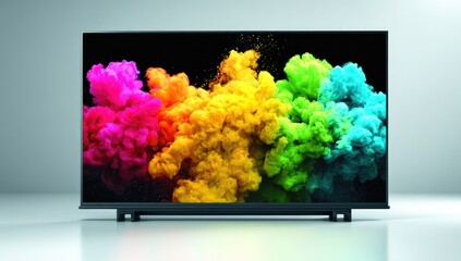 Sleek TV showcases vibrant color explosion