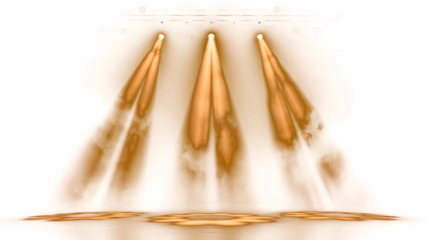 Golden whisk like structures radiate outward in a mesmerizing pattern