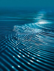 Abstract Blue Water Ripples and Light Reflections