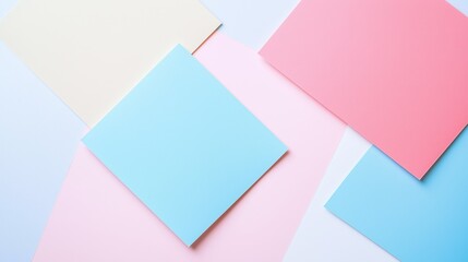 Pink and blue paper note. Sticky.