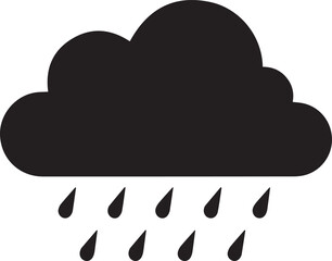Rainy weather illustration featuring cloud and rain drops in vector graphics format