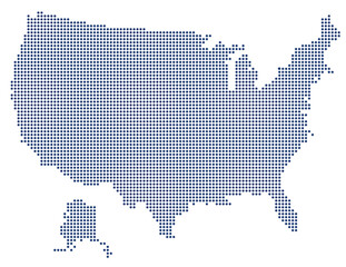 Professional USA Dotted Map Silhouette for Business Demographic Reports. USA dotted map.