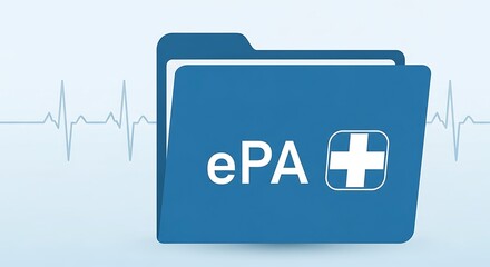 Electronic patient record folder with medical symbol