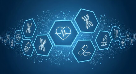 Medical and healthcare technology concept with futuristic interface