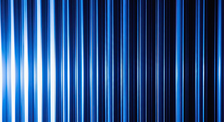 Obraz premium Vertical blue light stripes with gradient intensity on dark background