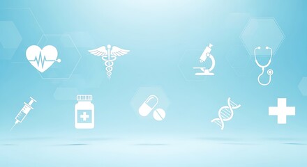 Medical icons representing healthcare and medicine