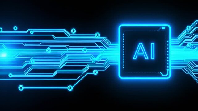 Artificial intelligence signal animation AI working 4k stock video footage 