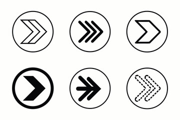 Arrow icon set. Arrow. Cursor. Black vector arrows icons. Collection different arrows sign. Modern simple arrows. Black arrow pointing to the right. Black direction pointer. Vector illustration.
