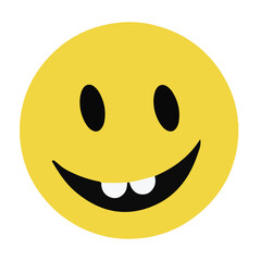 Fototapeta premium Yellow Smiley Face Emoji Icon with Cheerful Expression