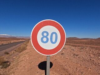 Speed limit 80 road sign