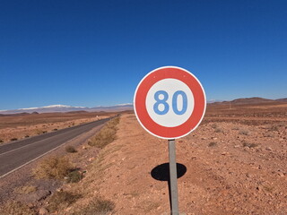 Speed limit 80 road sign