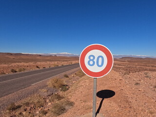 Speed limit 80 road sign
