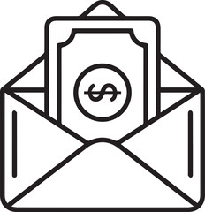 Envelope with Document and Currency Symbol in Vector Illustration