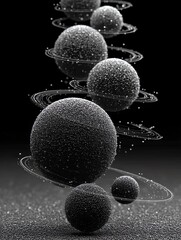 Cosmic Spheres with Orbital Rings in Dark Abstract Space