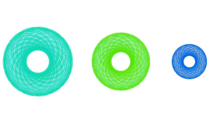 Abstract Geometric Spirograph Torus Set