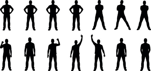 Silhouette collection of diverse human poses and gestures for body language, character design, motion study, and visual storytelling concepts. © Natasha Laura 