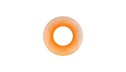 Orange Complex Geometric Wireframe Ring