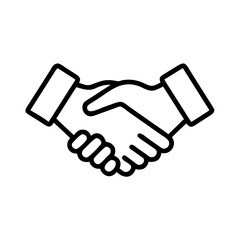 Obraz premium Professional business handshake outline icon for partnership, deal, and agreement concept illustration.