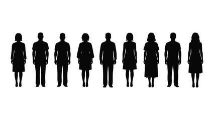 Silhouettes of people isolated on white background, Vector © MDRaisul