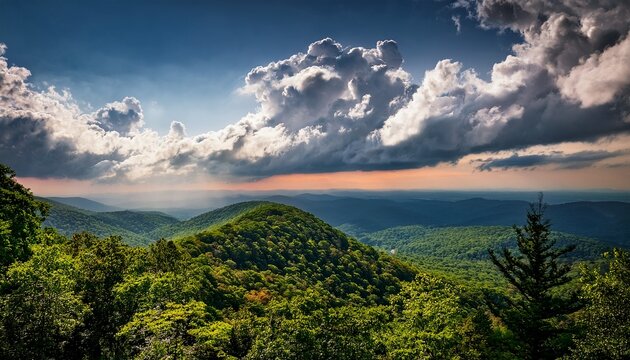 majestic clouds over afton mountain charlottesville virginia scenic landscape photography