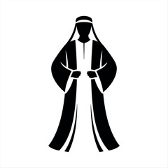 Man in traditional robe and headwear Vector
