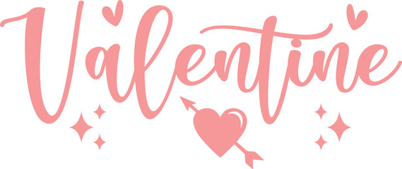 Valentine typography text on plain white transparent isolated background for card, shirt, hoodie, sweatshirt, apparel, tag, mug, icon, poster or badge © AllYearRoundDesigns