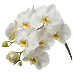 Elegant white orchids isolated on transparent background