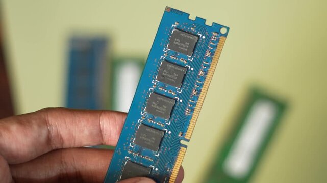RAM Module Close Up, Electronics Market Price Concept