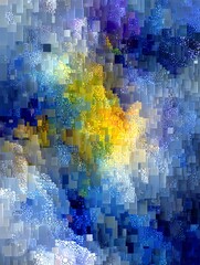 Abstract Geometric Mosaic with Vibrant Color Gradient