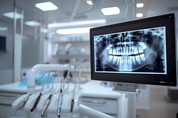 Modern dental clinic interior with advanced equipment for innovative oral care design