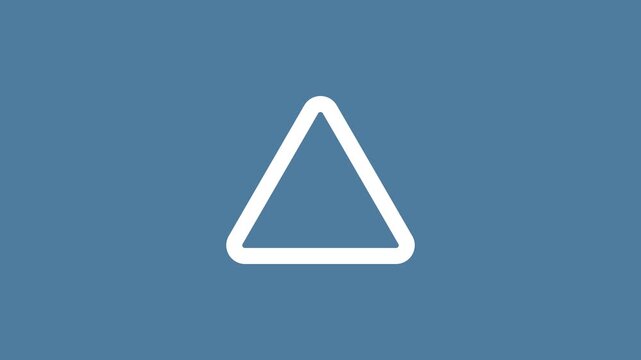 Business alerticon animation with a white exclamation point symbol; a system error warning. Motion graphics of danger sign concept.
