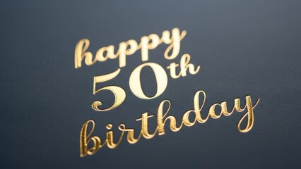 Premium Foil Stamped Typography Happy 50th Birthday for Luxury Stationery