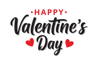 Illustration of happy valentines day greeting with hearts