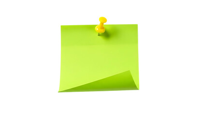 Yellow pin on green note