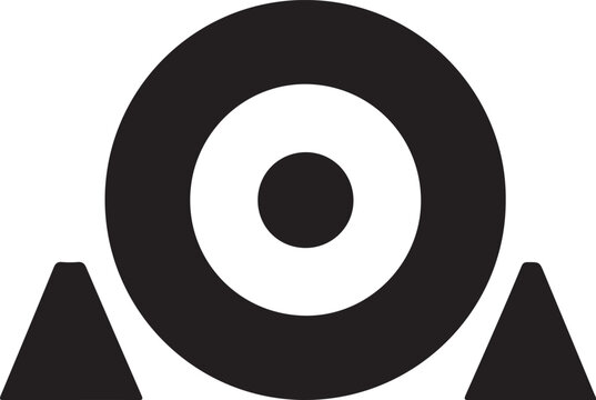 Wheel chocks icon in silhouette white background.