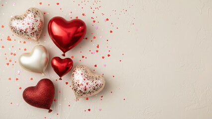 Valentine's day hearts with love and romance concept