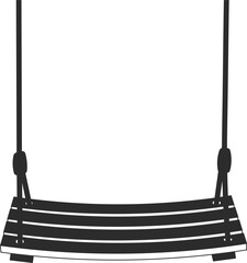 Swing Silhouette Vector Clipart, Patio Swing Icon, Classic Playground Swing illustration isolated